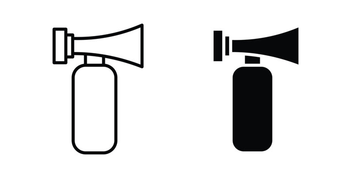 Air horn icon outline elements set