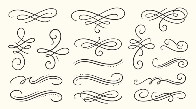Vintage Calligraphic Flourishes and Ornate Dividers