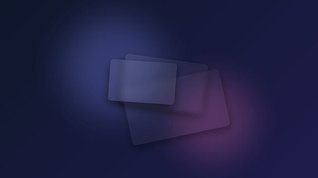 Abstract composition of frosted glass rectangles floating in blue light