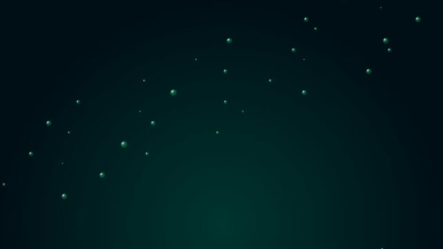 Small glowing teal bubbles rising diagonally on a dark gradient background