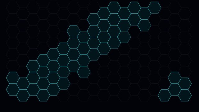 Abstract background featuring glowing blue geometric hexagonal patterns