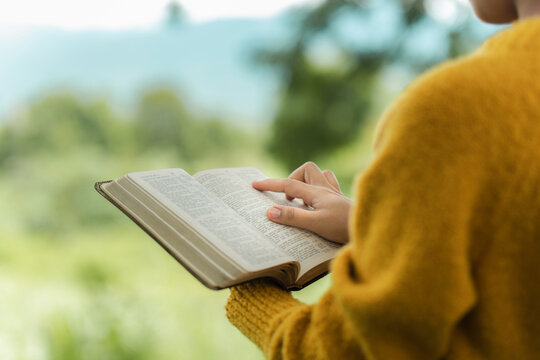 Bible study concept. Praise or hope. Christian faith. spirituality and religion. Peace, hope, Spirituality and religion.
