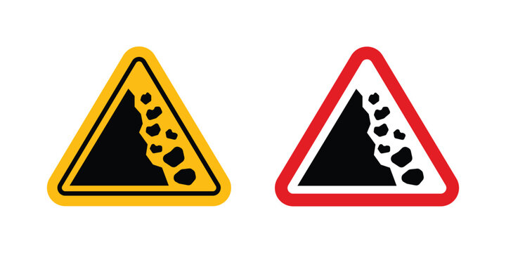 Falling rocks or debris warning road sign kit for branding