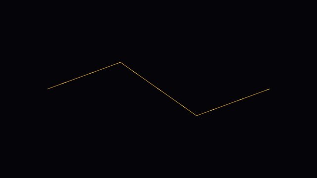 A single thin glowing orange line forming a zigzag pattern on black background