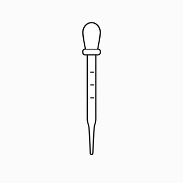 Black and white illustration of a laboratory dropper pipette.