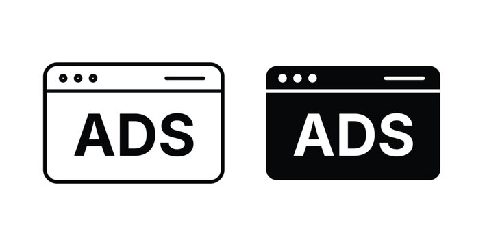Ad icon line art pictograms pack. EPS10