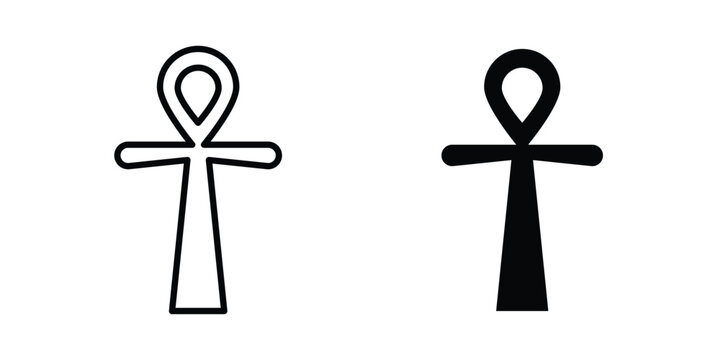 Ankh icon line art symbols collection