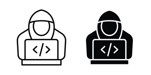 Hacker icon line art symbols collection © basit