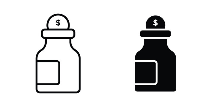 tip jar icon line art symbols collection
