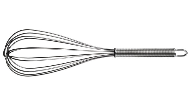 Metal balloon whisk with coiled handle
