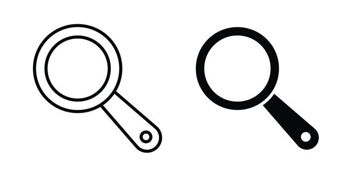 Magnifying glass icon line art symbols collection