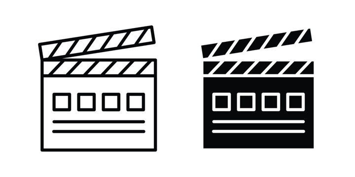 Cinema flapper icon line art symbols collection