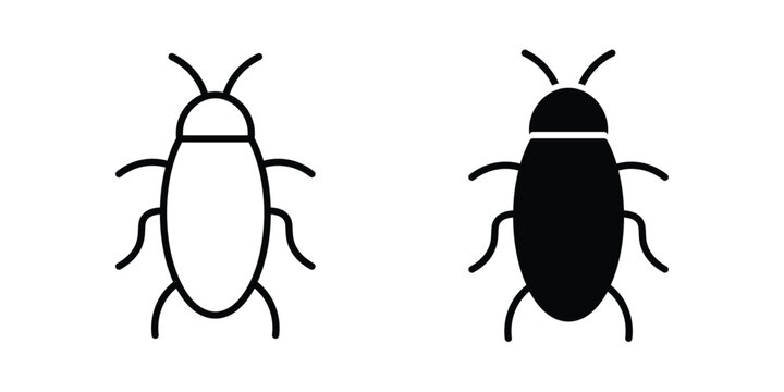 Cockroach icon line art symbols collection