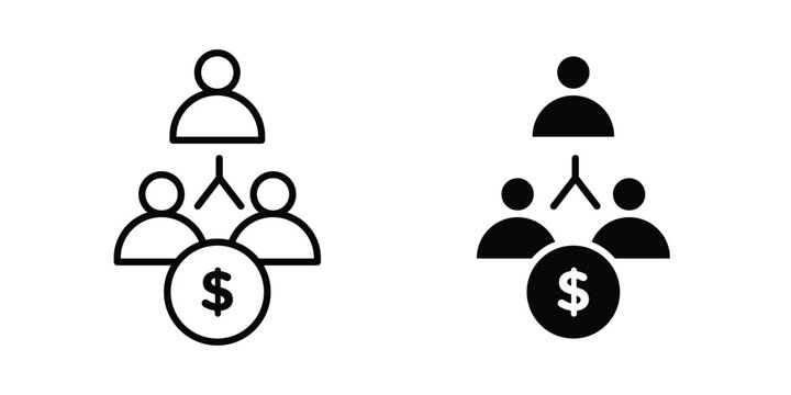 Ponzi scheme icon line art symbols collection
