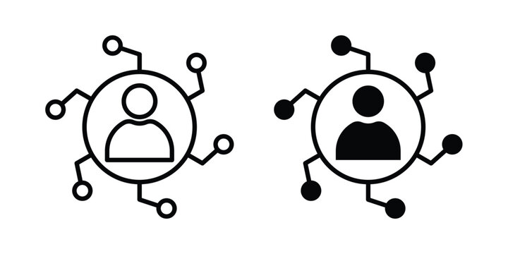Affiliate marketing icon line art symbols collection
