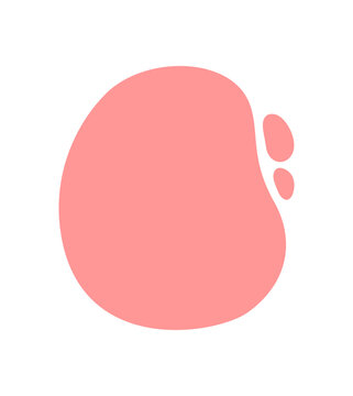 Abstract pink organic flat solid shape highlights minimal design set. Blob form uses modern graphic style with color background. Bold and simple, ideal for set or banner.