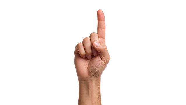Human hand with index finger pointing up