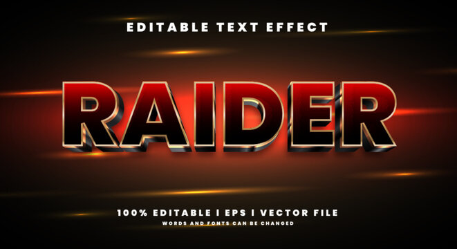 Editable raider 3d text effects