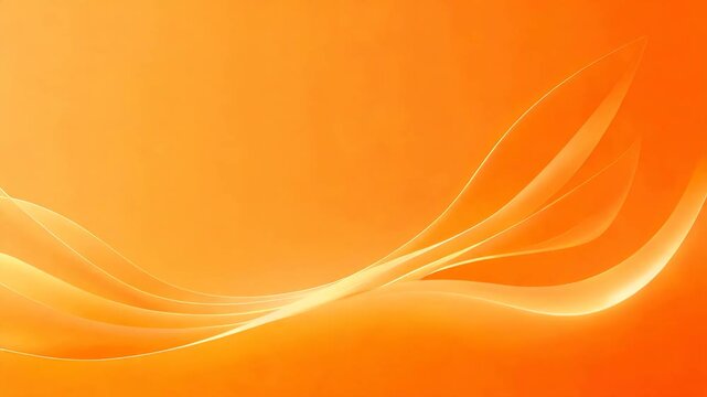 Orange flowing light waves abstract background with subtle motion and soft glow for technology concepts