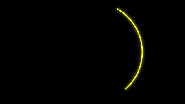 Bold thick yellow circular loading progress bar icon animation loop transparent alpha channel 4k.