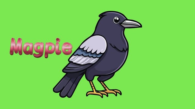 Illustration of a Cartoon Magpie