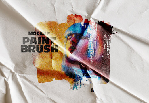 Brush Stroke Paint Effect Mockup