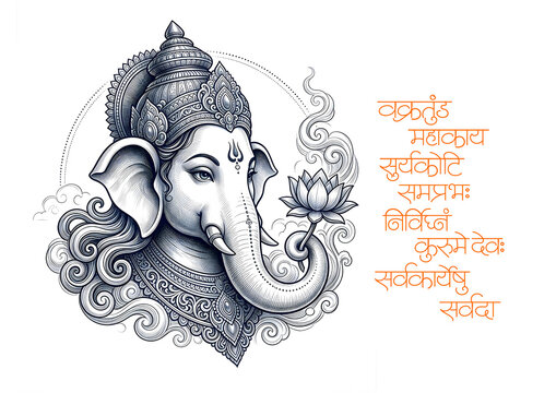 AI Generated Illustration for Happy Ganesh Chaturthi Festival for Invitation, Poster, Social Media Post Design Background