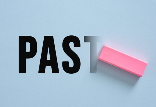 Eraser cleaning up word past leaving future open