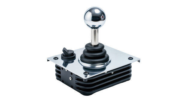 Chrome ball top joystick with rubber boot and toggle switch