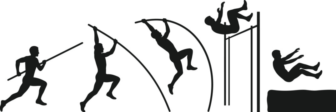Pole Vault Action Silhouette Sequence
