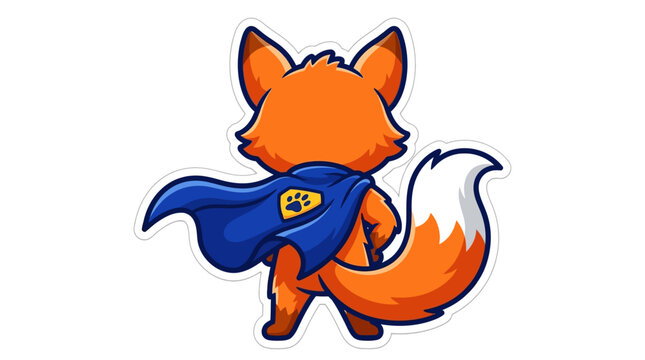 Superhero Fox Cartoon Character.