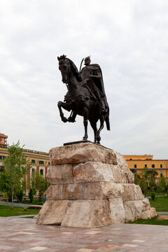 Skanderbeg Monument in Tirana