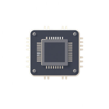 Minimalist computer central processing unit icon