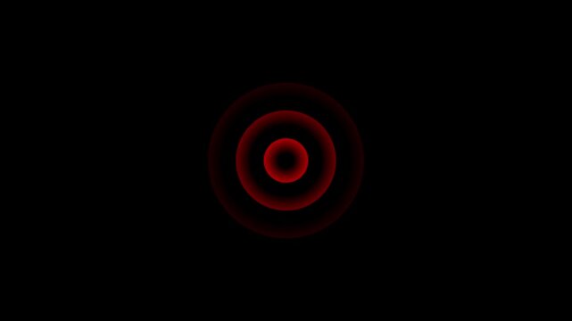 Red Pulsing Dot with Glowing Circle Loop on Alpha Channel . Abstract Blue Pulsing Circle Animation with black Background, 4K Loop