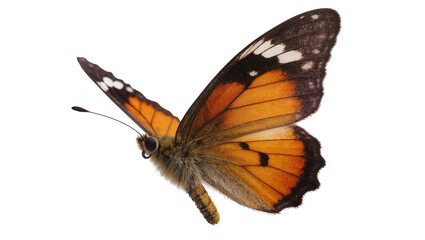 Orange and black butterfly with white spots on wings © Jonas