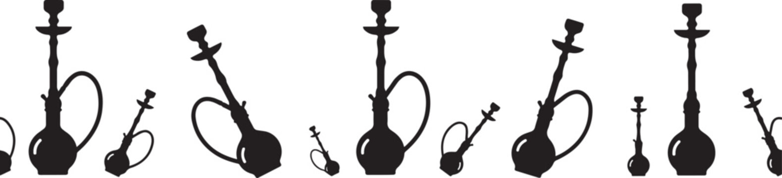 hookah silhouette pattern. black icon solid vector
