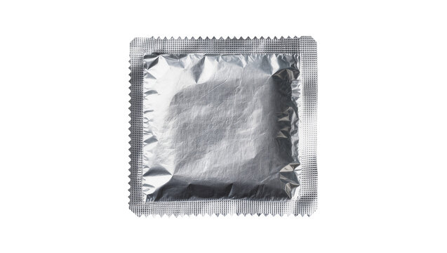 Silver foil condom wrapper package