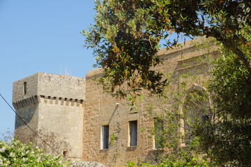 Fototapeta premium The Castello di Giuliano, a 16th-century feudal castle in Giuliano di Lecce, a hamlet in the municipality of Castrignano del Capo, Province of Lecce, Apulia Region, Italy