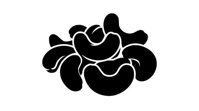 Cashew nuts silhouette vector illustration icon
