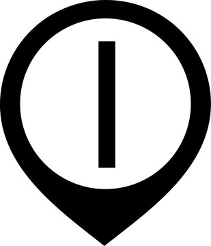Vertical bar pipe map pin icon separator line divider code command logic OR terminal notation keyboard split text syntax location marker solid black silhouette