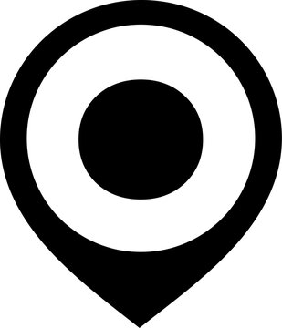 Period dot mark map pin icon full stop end sentence notation point decimal text URL abbreviate grammar writing code location marker solid black silhouette vector