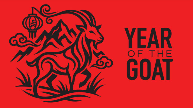 year of the goat zodiac 2027 happy chinese new year lunar china modern logo vector design 21