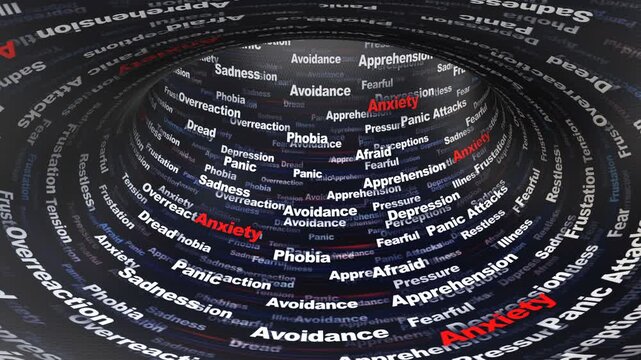 ANXIETY Keywords Animation on Tunnel Walls, Background, Loop
