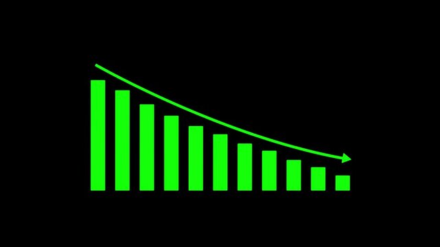 Animated down graph icon designed business or finance concept icon. Finance, Business Info graphic animation,