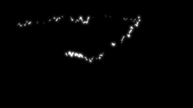 Power energy electricity glow visual effect,electric lightning strike effect on black screen with dramatic thunder flash.seamless loop 3d visual effect for cinematic projects.4k video