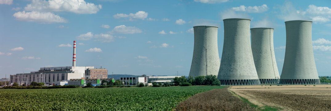 Cooling towers of nuclear power plant Jaslovske Bohunice , Slovakia.
