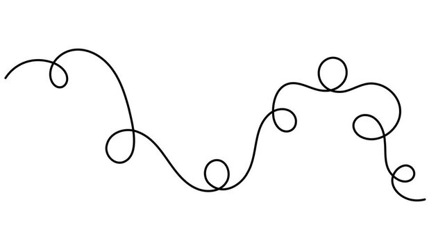 Clean and modern motion graphics squiggle loop and scribble waves minimalist continuous single line mental health concept footage animation video