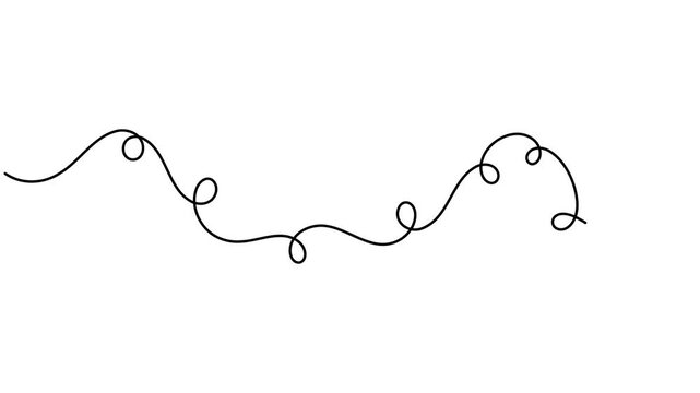 Clean and modern motion graphics squiggle loop and scribble waves minimalist continuous single line mental health concept footage animation video