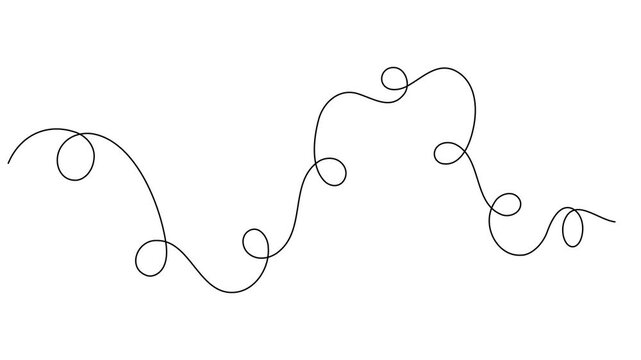 Clean and modern motion graphics squiggle loop and scribble waves minimalist continuous single line mental health concept footage animation video