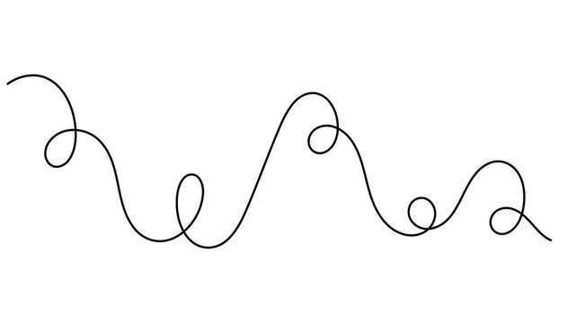 Clean and modern motion graphics squiggle loop and scribble waves minimalist continuous single line mental health concept footage animation video